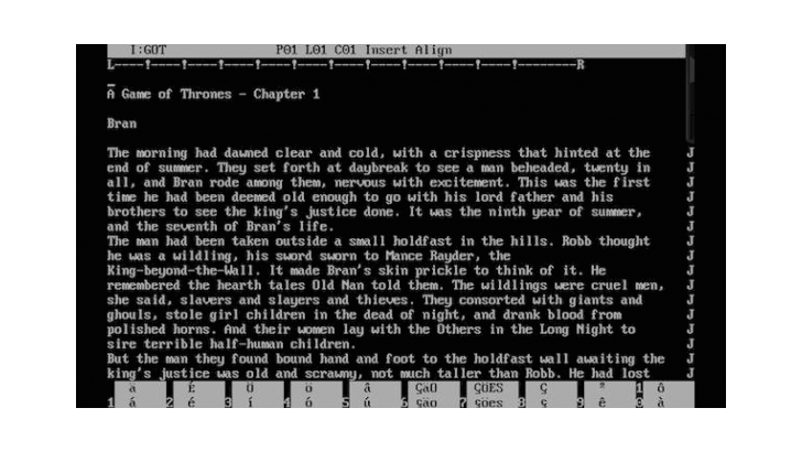 George R. R. Martin ผู้เขียนนวนิยายชื่อดัง Game of Thrones ใช้ DOS ในการเขียนต้นฉบับ