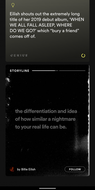 Spotify กำลังทดสอบคุณสมบัติใหม่ Storyline ให้ศิลปินใช้บอกเล่าที่มาของแต่ละเพลงได้