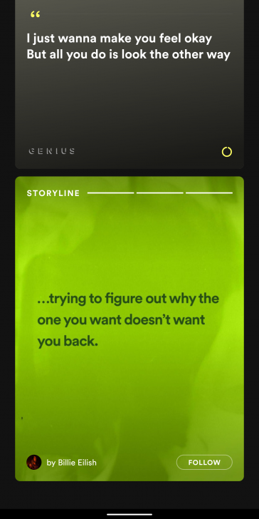 Spotify กำลังทดสอบคุณสมบัติใหม่ Storyline ให้ศิลปินใช้บอกเล่าที่มาของแต่ละเพลงได้