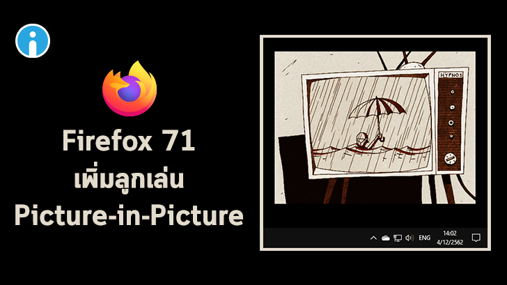 Firefox 71 เพิ่มลูกเล่นใหม่ Picture-in-Picture ช่วยให้การรับชมวิดีโอสะดวกมากขึ้น