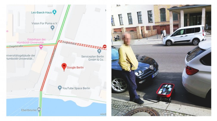 ศิลปินเบอร์ลินทำให้ถนนบน Google Maps "รถติด" ด้วยรถลากกองทัพสมาร์ทโฟน