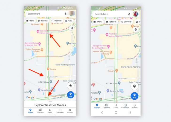 Google Maps กำลังทดสอบการแสดงสัญญาณไฟจราจรตามเส้นถนนบนแอปพลิเคชัน