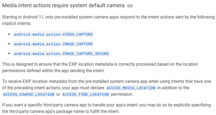 Android 11 จะบังคับใช้กล้องที่ติดมากับเครื่องแทนการใช้แอปพลิเคชัน 3rd Party