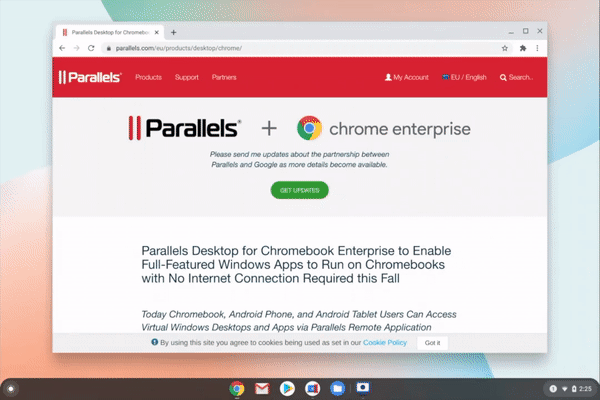 Google ร่วมกับ Parallels ส่งโปรแกรมจำลองแบบ VM ใช้รัน Windows 10 บน Chrome OS