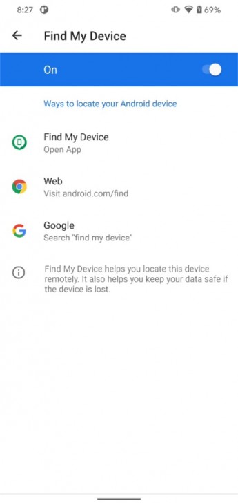แอปพลิเคชัน Find My Device ของ Google ที่ทำงานร่วมกับ Google Account