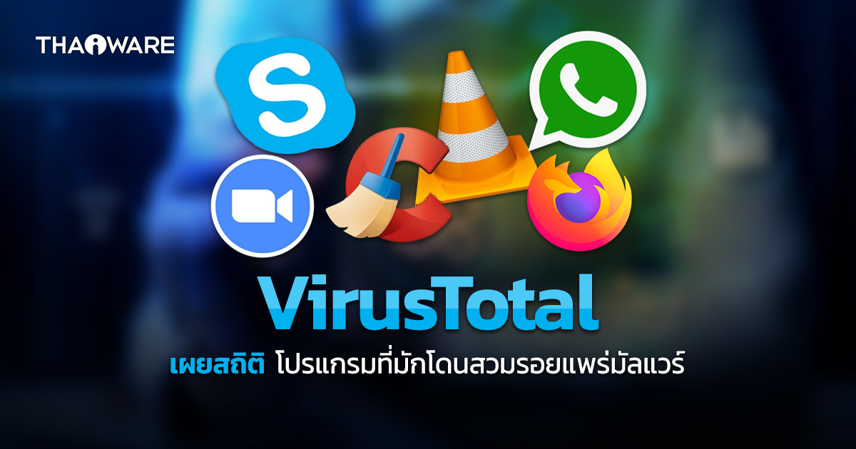 VirusTotal เผยสถิติซอฟต์แวร์ยอดนิยมที่ถูกปลอมแปลงเพื่อใช้เผยแพร่มัลแวร์มากที่สุด