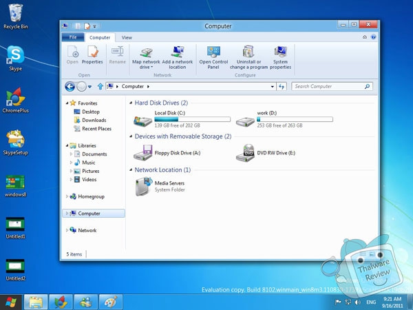Microsoft Windows 8 Developer Preview (ระบบปฏิบัติการ Windows 8 แบบทดลอง)