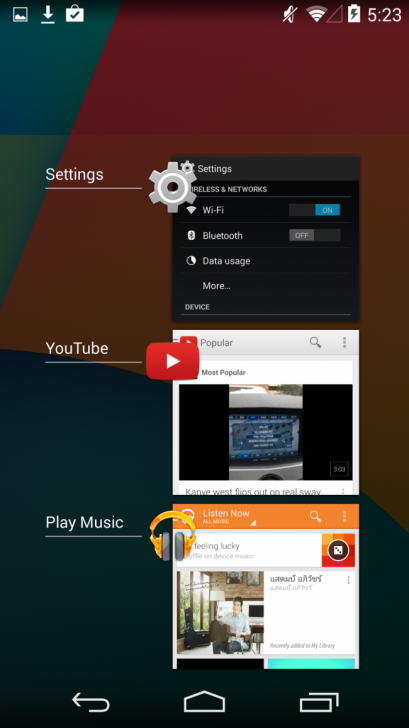 ทดสอบการใช้แอป Multitasking บน Nexus 5