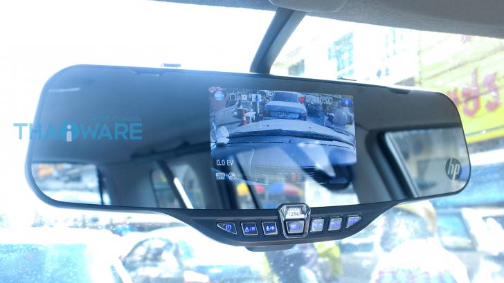 HP f720 กล้องติดรถยนต์รูปแบบกระจกมองหลัง สวยงามไม่รกตา ความละเอียด Super HD