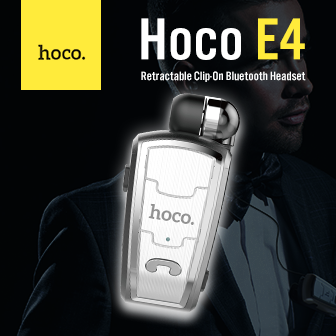 Hoco E4 Retractable Clip-On Bluetooth Headset หูฟัง Bluetooth แบบเก็บสายได้ในตัว 