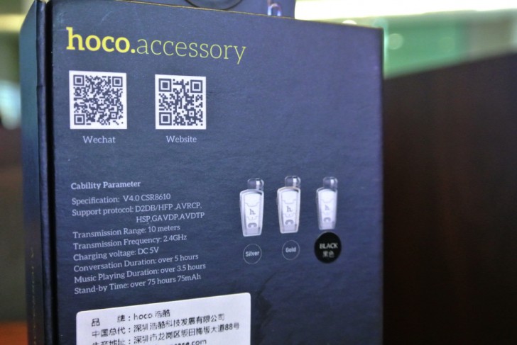 คุยเพลิน ผ่านหูฟัง Bluetooth เก็บสายได้ในตัว Hoco E4 Retractable Clip-On Bluetooth Headset