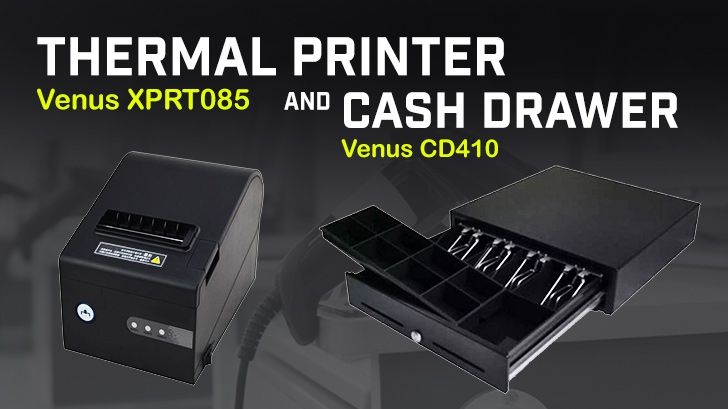 รีวิว ลิ้นชักเก็บเงิน Cash Drawer Venus CD410 และ เครื่องพิมพ์ใบเสร็จแบบความร้อน Thermal Printer Venus XPRT085 ใช้งานง่าย เหมาะกับร้านค้า และมินิมาร์ทขนาดย่อม