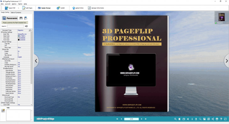 3D PageFlip สร้างหนังสือ 3D e-book จากเอกสาร PDF แบบง่ายๆ แถมใส่ลูกเล่นได้อีกด้วย 