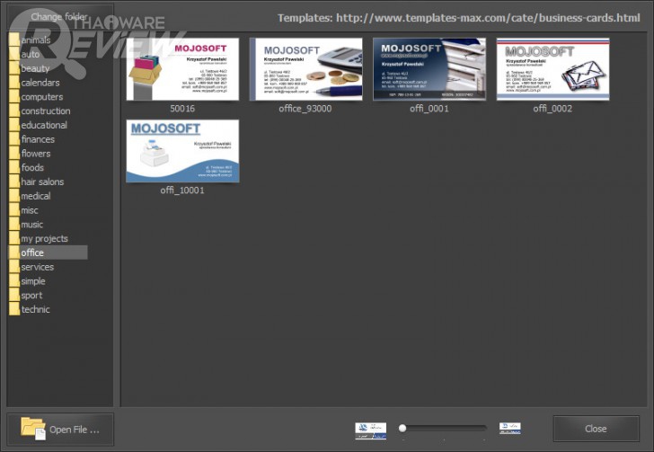 BusinessCards MX โปรแกรมทำนามบัตรสำเร็จรูป ออกแบบนามบัตร มีเทมเพลตเยอะมาก ใช้ง่าย
