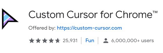 ส่วนขยาย ส่วนเสริม Custom Cursor for Chrome