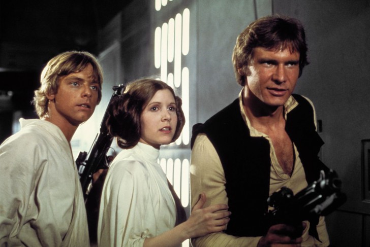 Mark Hamill, Carrie Fisher และ Harrison Ford ใน หนัง ภาพยนตร์ Star Wars