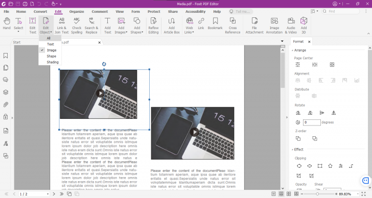 การแก้ไขไฟล์ PDF บนโปรแกรม Foxit PDF Editor