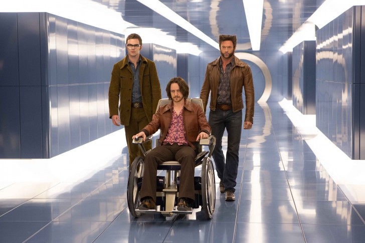 Nicholas Hoult, James McAvoy และ Hugh Jackman จาก หนัง ภาพยนตร์ X-Men: Days of Future Past