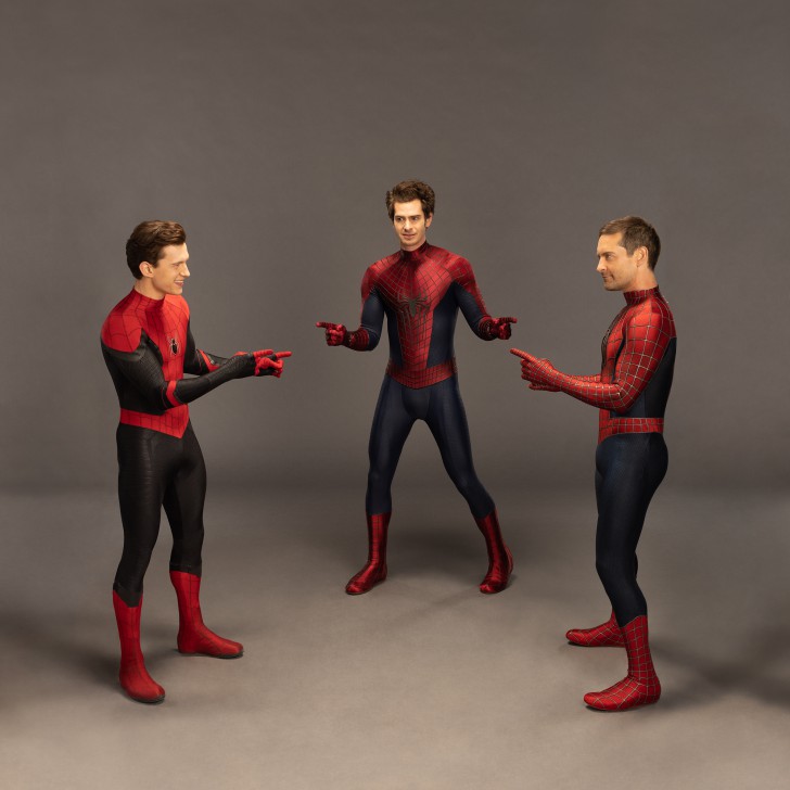 Tom Holland, Andrew Garfield และ Tobey Maguire ร่วมกันทำ Meme จากเบื้องหลัง หนัง ภาพยนตร์ Spider-Man : No Way Home