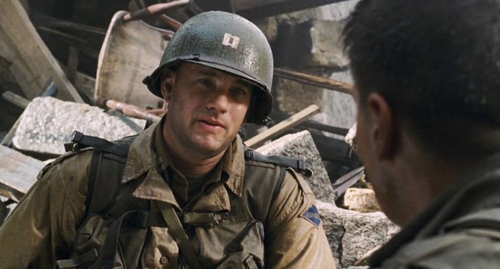 Tom Hanks ในบทร้อยเอก Miller จากหนัง ภาพยนตร์ Saving Private Ryan