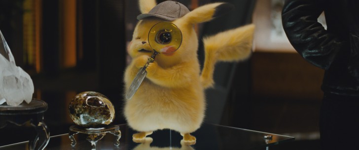 ตัวละคร Pikachu ที่ให้เสียงพากย์โดย Ryan Reynolds จากหนัง ภาพยนตร์ Pokémon: Detective Pikachu ค.ศ. 2019 (พ.ศ. 2562)