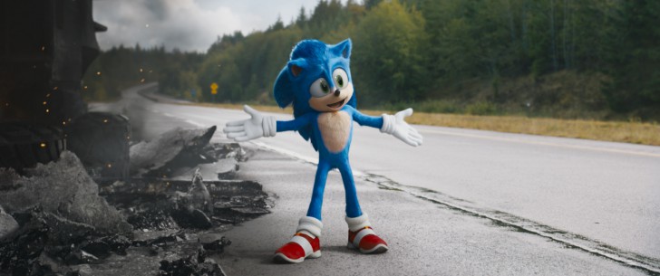 Sonic ที่ให้เสียงพากย์โดย Ben Schwartz จากหนัง ภาพยนตร์ Sonic the Hedge Hog ค.ศ. 2020 (พ.ศ. 2563)