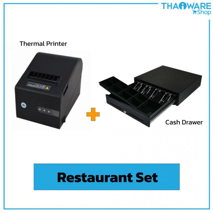 Thermal Printer and Cash Drawer for Restaurant Set