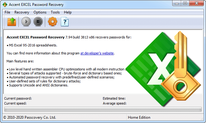 Accent EXCEL Password Recovery