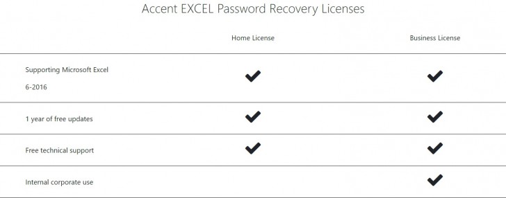 Accent EXCEL Password Recovery