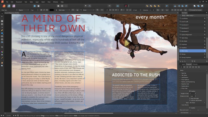 โปรแกรมออกแบบสื่อสิ่งพิมพ์ อีบุ๊ก Affinity Publisher 2 for Mac