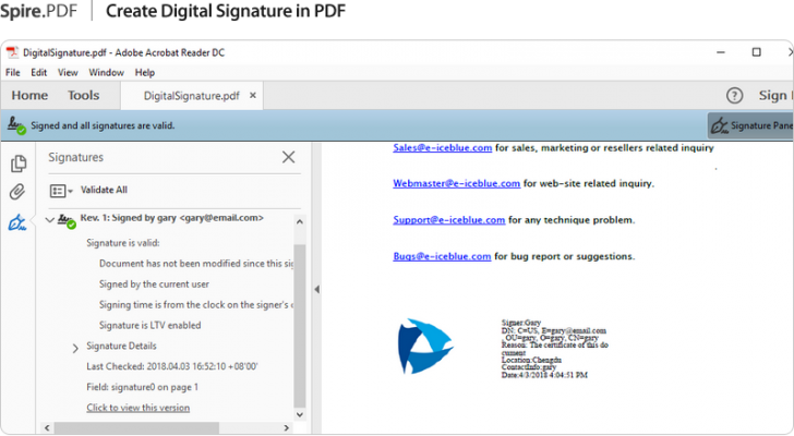 ฟีเจอร์ของ โปรแกรม Spire.PDF for WPF