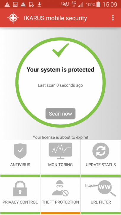 แอปพลิเคชันป้องกันไวรัสบนแอนดรอยด์ IKARUS mobile.security