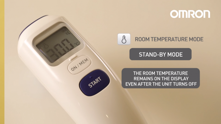 เครื่องวัดไข้แบบยิงหน้าผาก เครื่องวัดอุณหภูมิน้ำนมให้ทารก เครื่องวัดอุณหภูมิห้อง OMRON MC-720
