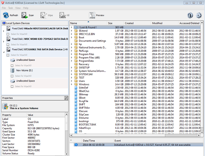 โปรแกรมลบข้อมูลถาวร รุ่นโปร KillDisk Professional for Windows