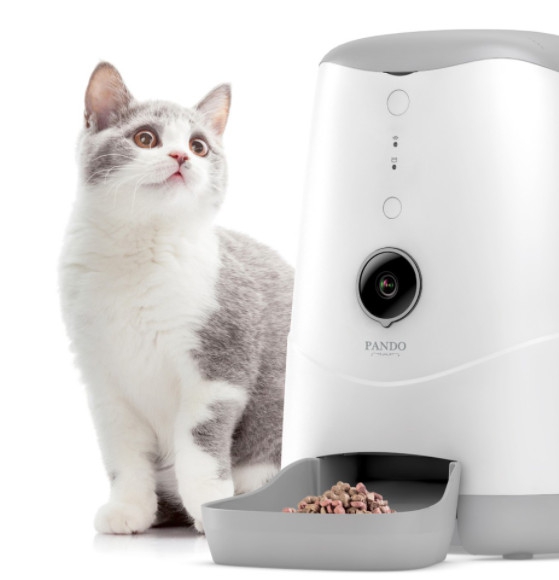 เครื่องให้อาหารสัตว์เลี้ยงอัจฉริยะ หมา แมว Pando Pet Video Audio Cats Dogs Smart Feeder