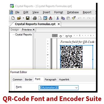 IDAutomation QR-Code Font and Encoder Suite (ปลั๊กอิน สร้างบาร์โค้ด 2 มิติ แบบ คิวอาร์โค้ด โดยใช้ฟอนต์ และตัวเข้ารหัสฟอนต์)