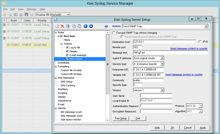 โปรแกรมจัดการข้อความล็อกของระบบ Kiwi Syslog Server