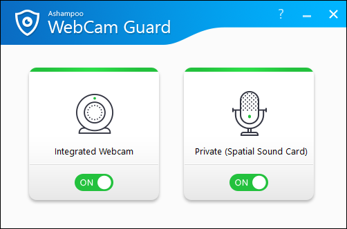 โปรแกรมรักษาความปลอดภัย กล้องเว็บแคม ไมโครโฟน Ashampoo WebCam Guard