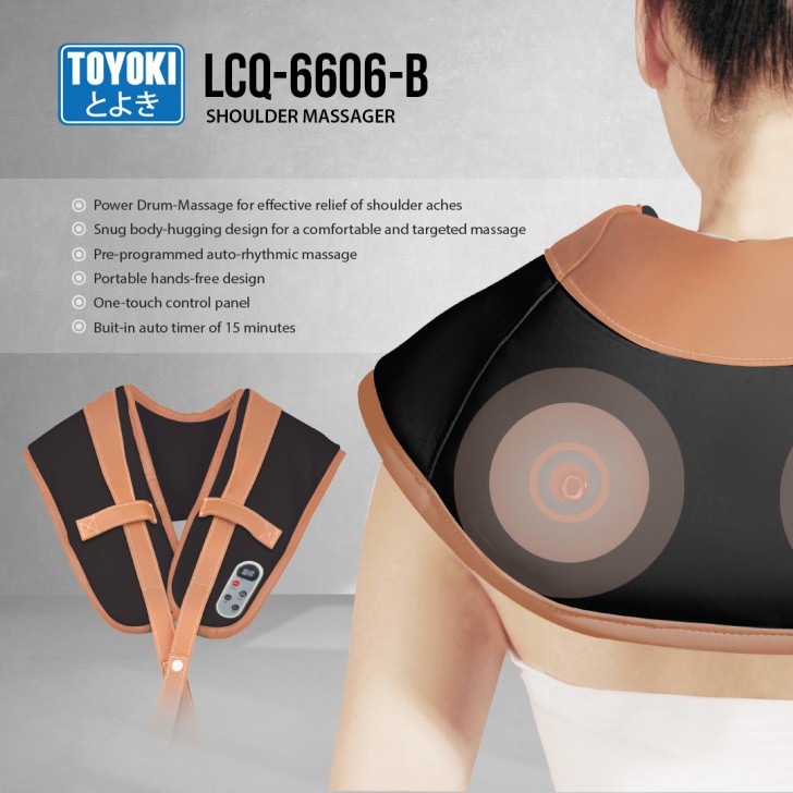 เครื่องนวดไหล่ไฟฟ้า Toyoki LC-Q6606-B Neck and Shoulder Massager