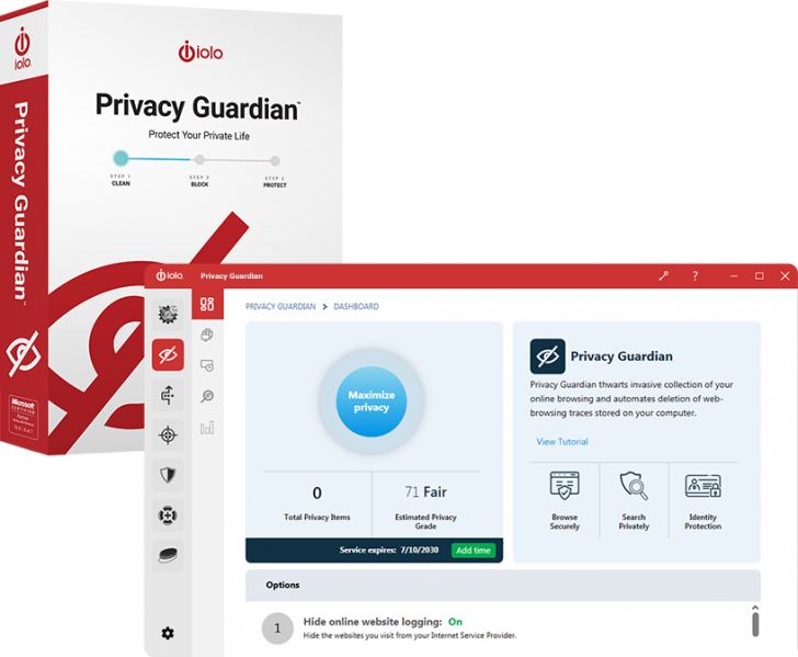 โปรแกรมรักษาความเป็นส่วนตัวข้อมูล iolo Privacy Guardian