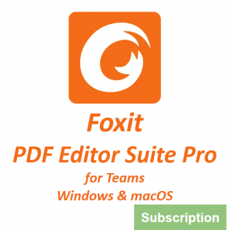 Foxit PDF Editor Suite Pro for Teams 2023 (Windows & macOS) - Subscription License (โปรแกรมสร้าง และจัดการเอกสาร PDF รุ่นโปร สำหรับทีมงาน ระบบปฏิบัติการ Windows และ macOS ลิขสิทธิ์รายปี)