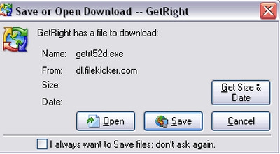GetRight (โปรแกรม GetRight ช่วยดาวน์โหลด ไฟล์ต่างๆ) : 