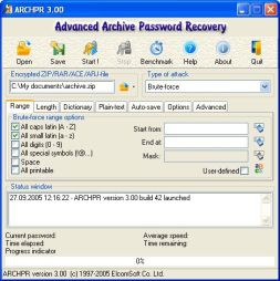 Advanced Archive Password Recovery (โปรแกรมกู้รหัสผ่านไฟล์ Archive) : 