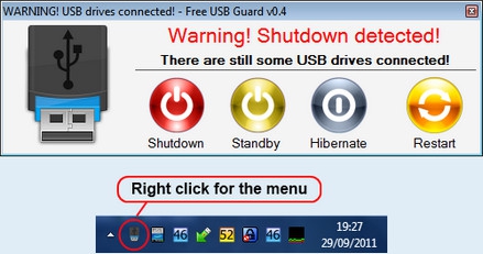 Free USB Guard (โปรแกรมป้องกันลืม FlashDrive หรือ External HDD) : 