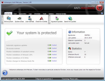 Ashampoo Anti-Malware (โปรแกรมกำจัดมัลแวร์ สปายแวร์ โทรจัน ต่างๆ) : 