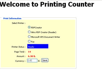 PrintCounter (โปรแกรมนับ จำนวนหน้ากระดาษ Printer) : 