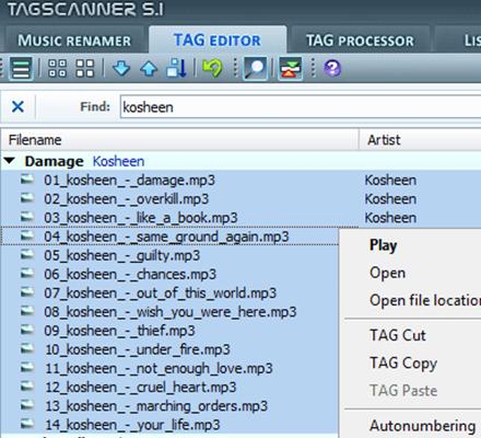 TagScanner (โปรแกรม TagScanner บริหารจัดการเพลง ฟรี) : 