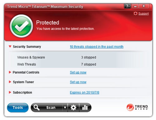 Trend Micro Titanium Maximum Security (โปรแกรมสแกนไวรัส ไม่ทำให้ คอมช้า) : 