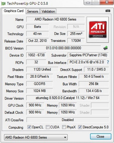 GPU-Z (โปรแกรม GPU-Z ทดสอบการ์ดจอ NVIDIA ATI Intel ฟรี) : 
