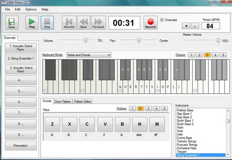 Little Piano (โปรแกรม Little Piano เล่นเปียโน บนเครื่อง PC) : 